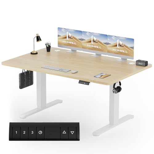 homall höhenverstellbarer schreibtisch elektrisch 160x80 cm mit memory funktion, standing desk
