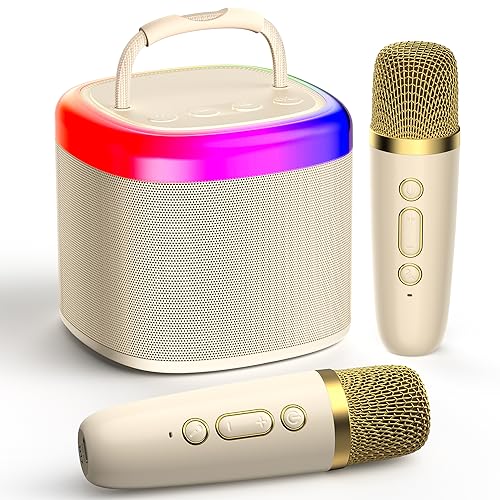 JYX karaoke maschine für kinder und erwachsene, mini karaoke anlage mit 2 mikrofonen