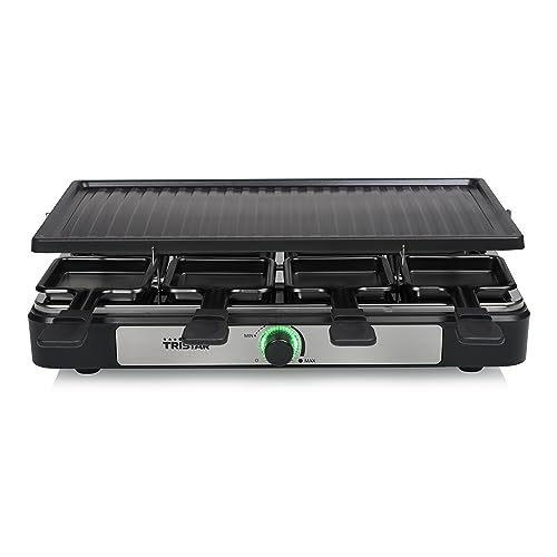 raclette tristar 8 personen 42 x 23 cm einstellbarer thermostat 1400 w schwarz