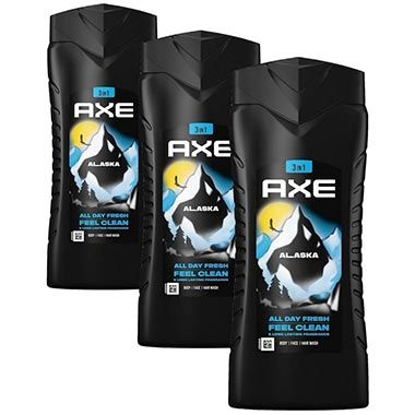 Axe Alaska XL 3-in-1 Duschgel & Shampoo, 3er Pack, 400ml