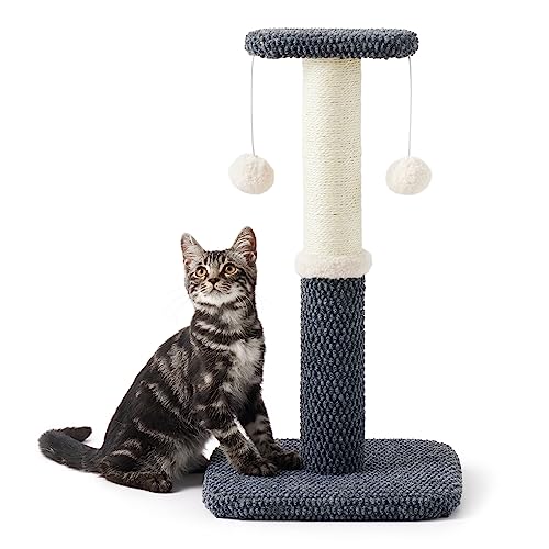 lesure kratzstamm für katzen 57 cm mit plattform und sisal dunkelgrau
