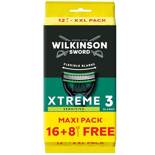 Wilkinson Sword Xtreme 3 Sensitive Einwegrasierer 24 Stück, 3 Klingen Aloe Vera