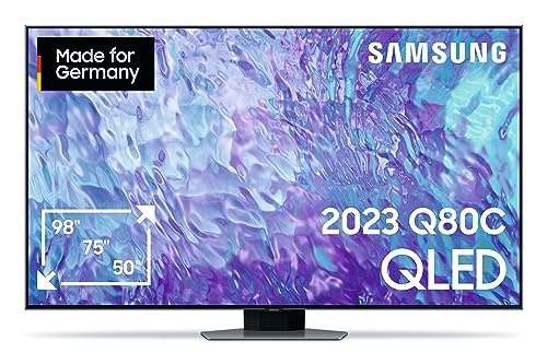 samsung qled 4k q80c 75 zoll fernseher, real depth enhancer, 2023