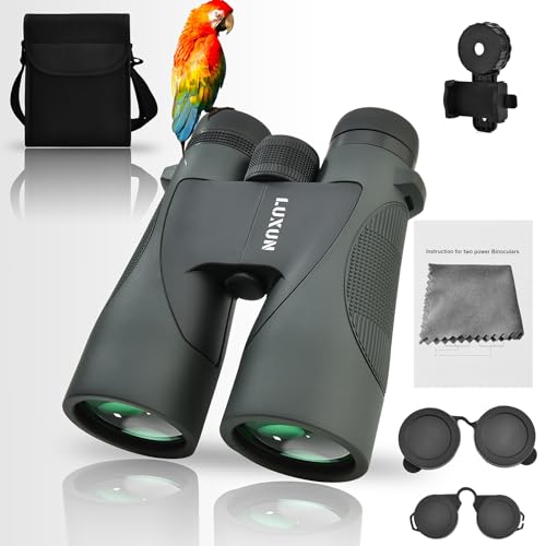 LUXUN 12x50 HD ferngläser für erwachsene mit smartphone adapter und tragetasche