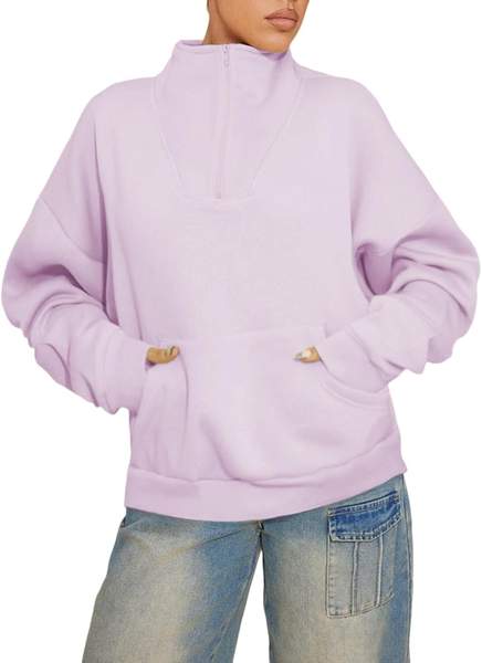 blencot damen fleece pullover halbreißverschluss stehkraagen warm winter sweatshirt