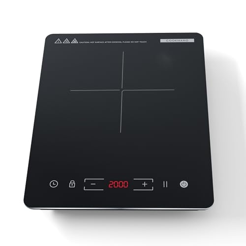 induktionskochplatte COOKNANO 1 platte 2000W mit timer und topferkennung, touch-display