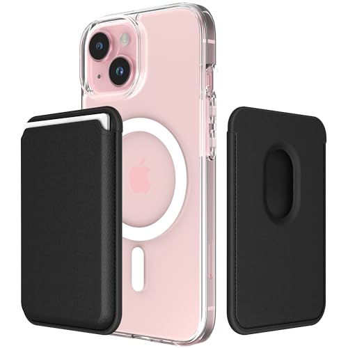 magnetisches portemonnaie veganleder für iphone 12-15 mit magsafe, 3 kartenplätze
