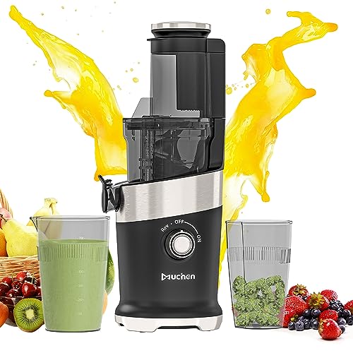 muchen slow juicer entsafter für obst und gemüse, 150w, schwarz, rückwärtsfunktion