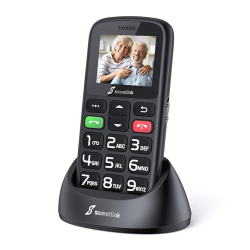 seniorenhandy sweetlink s2plus dual sim 2g gsm 1,77 zoll mit ladestation und taschenlampe