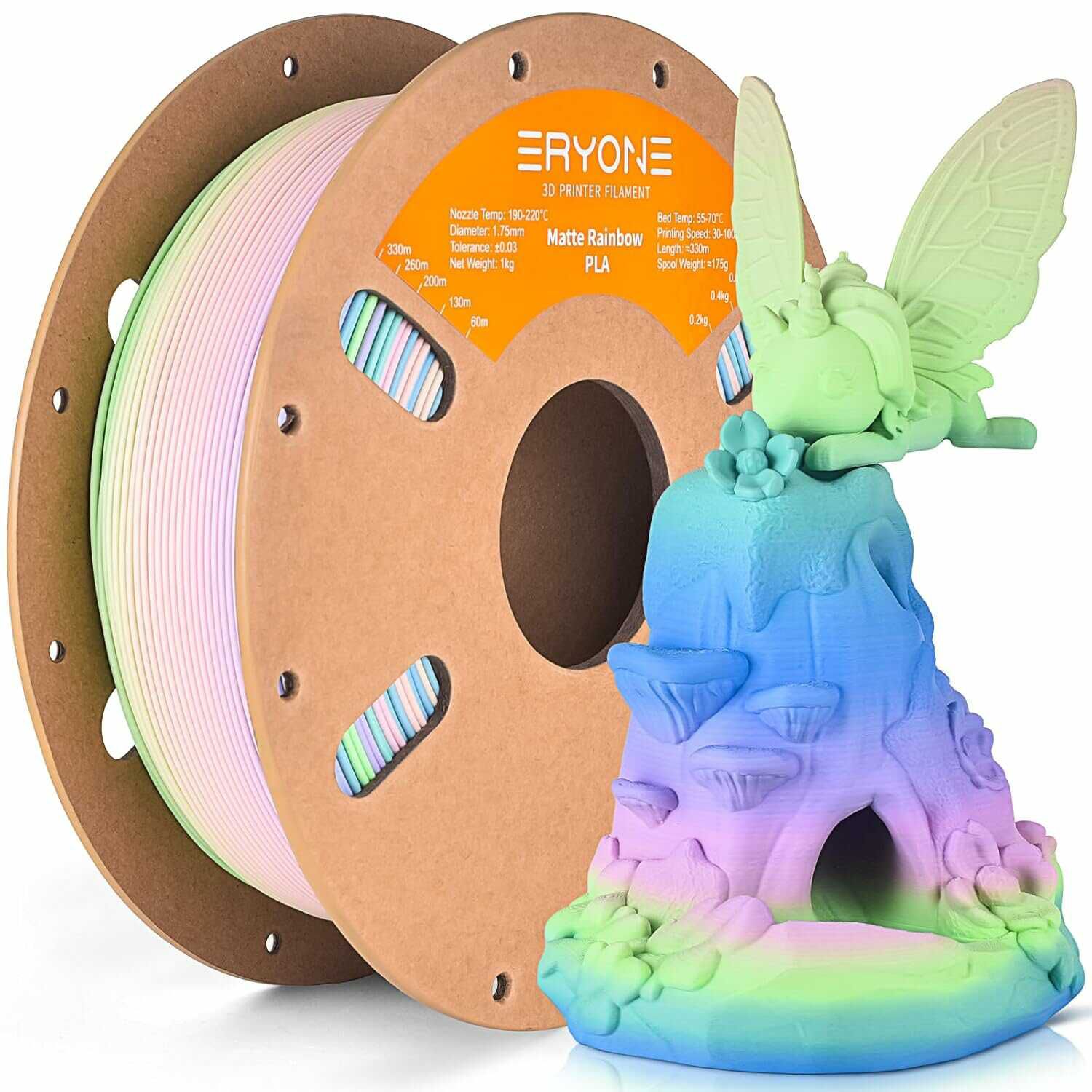 eryone filament pla matt rainbow 2kg 15,65 (7,82/kg) inkl. pla silk dualcolor