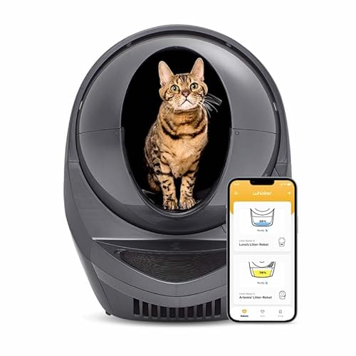 litter-robot 3 connect grau whisker, automatischer katzenstreu-roboter