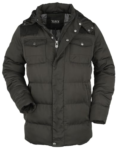 schwarze winterjacke herren mit abnehmbarer kapuze black premium by emp xl