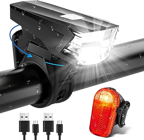 led fahrradlicht set, usb aufladbar, wasserdicht mit frontscheinwerfer und rücklicht