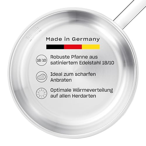 fissler stielpfanne induktionsgeeignet, edelstahl, profi collection, 24 cm, made in germany
