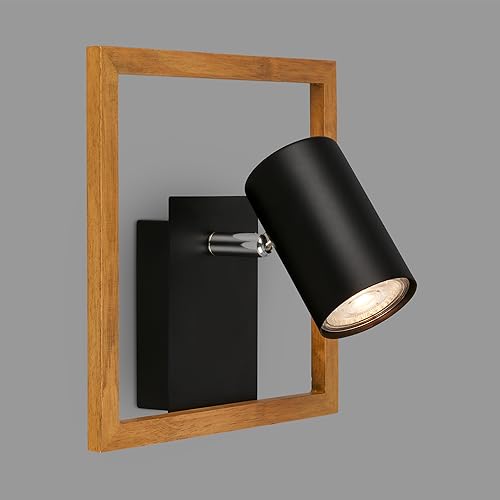 briloner leselampe wandleuchte innen schwarz holz schwenkbar wohnzimmerlampe