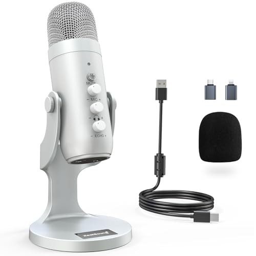 zealsound K66 USB Kondensator Mikrofon für PC Laptop Handy, Rauschunterdrückung