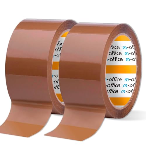 Produktbild: m-office klebeband 36 mm x 66 m braun 2 stück für versand kartonverpackungen umzug handwerk
