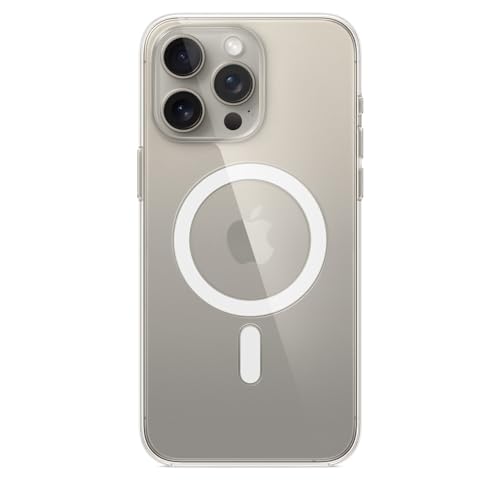 apple iphone 15 pro max clear case mit magsafe, schlank und schützend