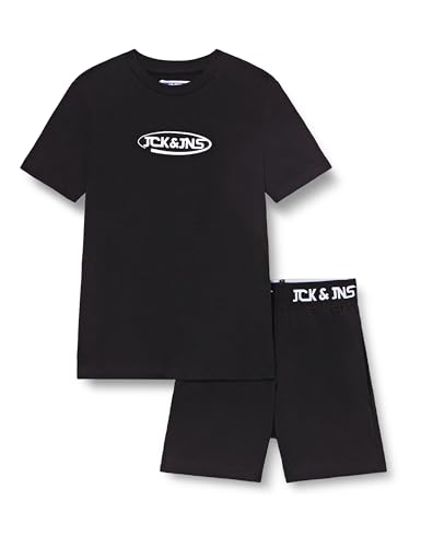 jack & jones jungen t-shirt und shorts set jacoliver schwarz 152