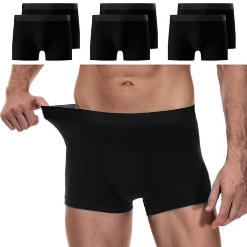 youShow boxershorts herren schwarz 6 pack baumwolle retroshorts unterwäsche L