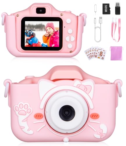 heuchaey kinderkamera 1080P HD digitalkamera mit 2.0 Zoll, 32GB SD-Karte, geschenk für 3-12 jahre