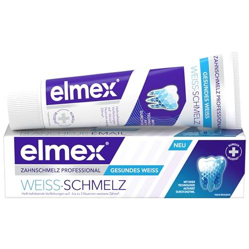 elmex Zahnpasta Weiss-Schmelz, 75 ml - für bis zu 3 Nuancen weißere Zähne