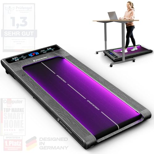 sWalk walking pad Laufband mit LED, 1-6 km/h, LCD-Display, App-kompatibel, under desk treadmill