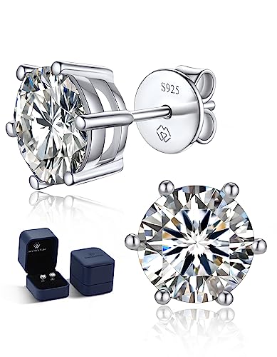 moissanite ohrringe momentwish 925 silber gold 585 hypoallergen mit zertifikat 1-4 karat