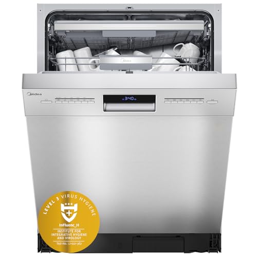 Midea Geschirrspüler SU 7.35X14BS Inox, 24h Startzeitverzögerung