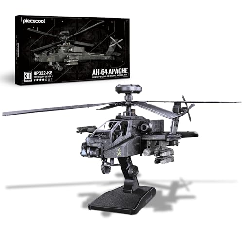 3D metall puzzle flugzeugmodell piececool ah-64 apache hubschrauber, 145 teile