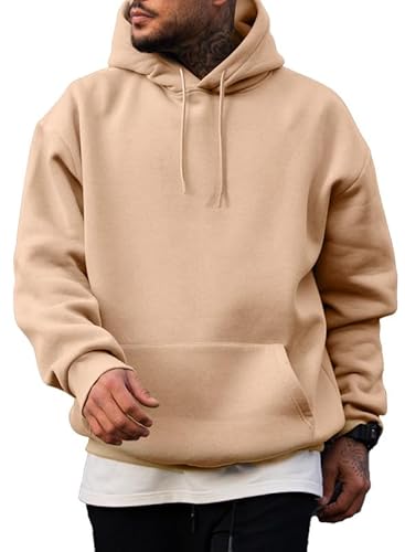 jmierr hoodie herren pullover mit taschen, winter langarm sweatshirt baumwolle