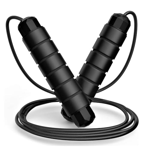 jump rope verstellbar für männer, frauen, kinder - skipping rope schwarz fürs training