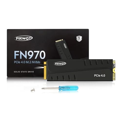 fikwot FN970 1TB M.2 PCIe Gen4 NVMe 1.4 SSD mit kühlkörper, bis 7400 MB/s, kompatibel ps5