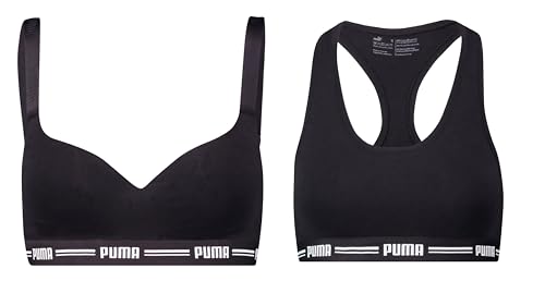 puma kurztop schwarz damen, kurztop schwarz größe l