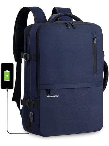 becojadde rucksack handgepäck laptopfach 17 zoll business reiserucksack marineblau