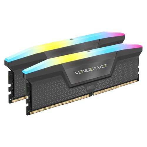 CORSAIR VENGEANCE RGB DDR5 RAM 32GB (2x16GB) 6000MHz CL36-44-44-96 Grau