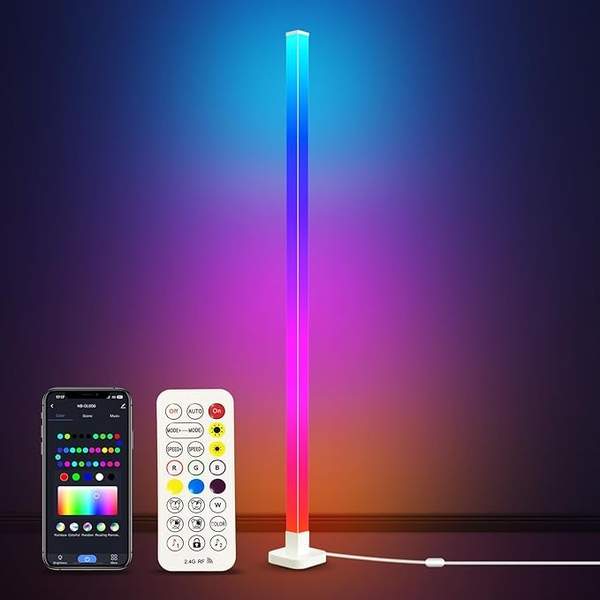 sympa RGB LED stehlampe dimmbar mit app, 16 millionen farben, musikmodi, schlafzimmer, gaming