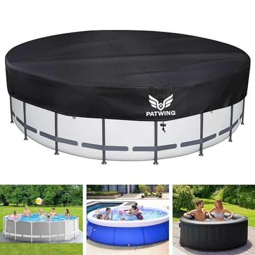 PATWING Poolabdeckung rund 600D Oxford UV-resistent für 220-280cm Pools