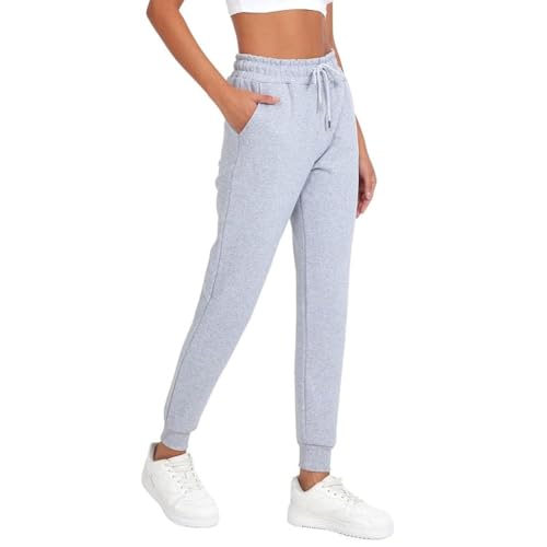 comeor jogginghose damen grau, lange baumwolle sporthose für fitness und yoga