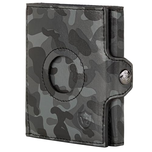 airtag slim wallet von heesen mit rfid-schutz aus echtem leder camouflage