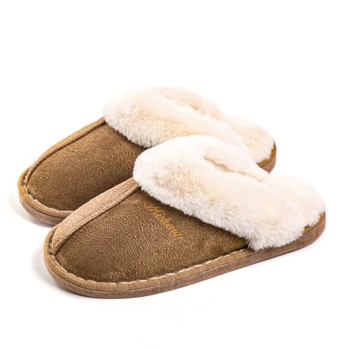 CALIYO hausschuhe herren plüsch pantoffeln warm rutschfest indoor outdoor faux pelz