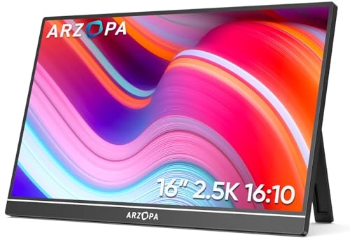 arzopa 16.0 inch portable monitor 2.5k 2560x1600 usb-c hdmi für laptop ps4 xbox