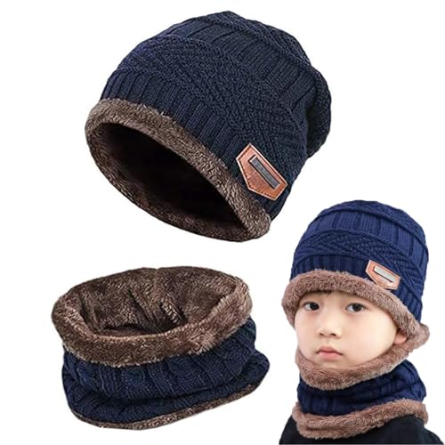 Entdecken Sie die Gxlaihly Wintermütze für Kinder! Warmes Beanie und Loop Schal Set in Blau, ideal für Jungen und Mädchen (6-15 Jahre). Perfekt für kalte Tage!