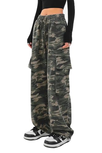 camouflage hose damen hvepuo cargohose cargo jeans casual flecktarn größe s