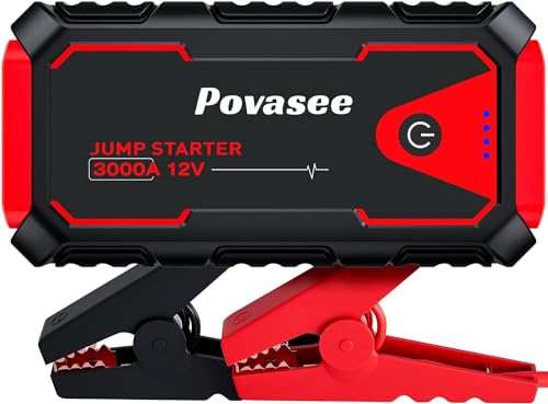 povasee starthilfe powerbank 3000a auto starter 12v mit led und 2 usb ausgängen