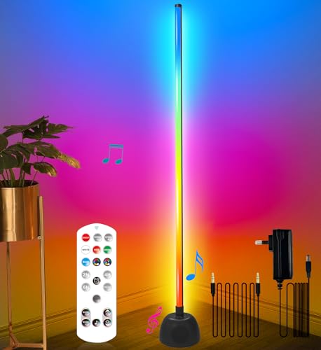 deeprbling stehlampe rgb mit bluetooth lautsprecher 20w, dimmbar, 175cm