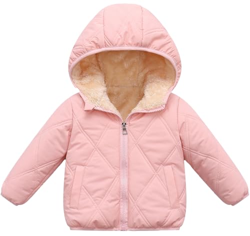 maeau winterjacke baby mädchen jungen 4-5 jahre gepolstert daunenjacke rosa 130
