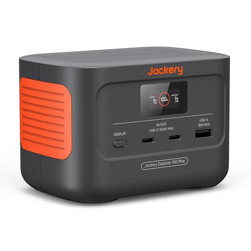 jackery explorer 100 plus powerstation 99wh liFePO4-akku mit 3-port 128w ladegerät