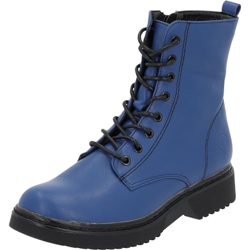 Palado Djerba Stiefeletten Damen, bequeme Schnürstiefel aus Lederersatz, blau, UK7 - EU40