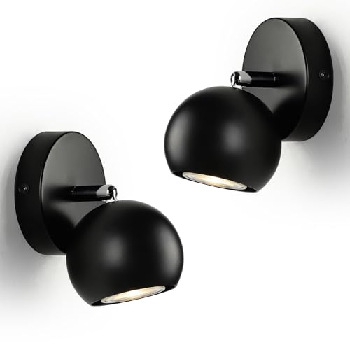 FORCOSO deckenstrahler schwarz, GU10 wandlampe schwenkbar 350, 1-flammig, innen